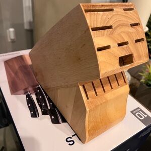 Chicago Cutlery 14 Slot Natural Wood Knife Block